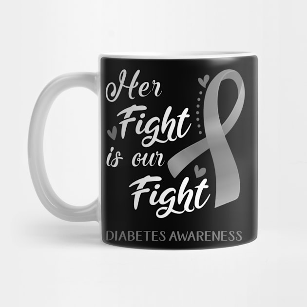 Her Fight is Our Fight Diabetes Awareness Support Diabetes Warrior Gifts by ThePassion99